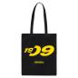 Preview: Borussia Dortmund BVB Baumwoll-Tragetasche Schwarz 43 x 37 cm GOTS